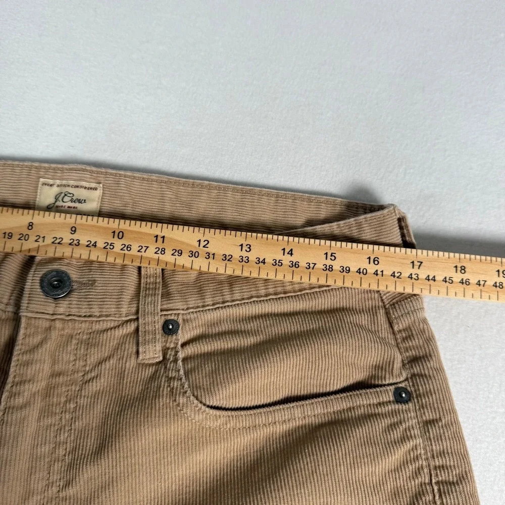 J.Crew 484 Slim Fit Pants Mens 32x34 Tan Cotton Corduroy Preppy Classic Trousers